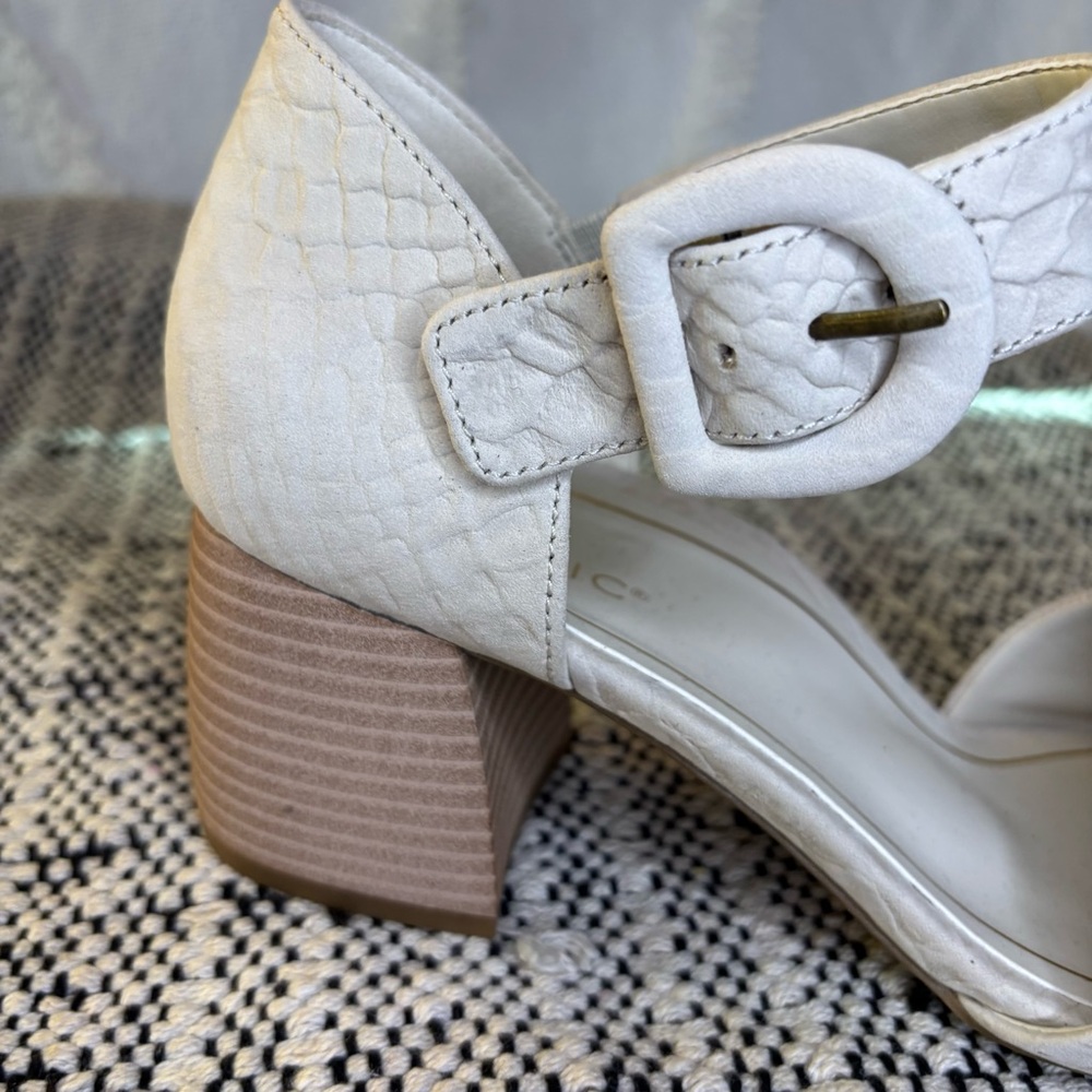 Vionic Chardonnay Block Heeled Sandal Cream Leather Size 8 - Picture 13 of 15
